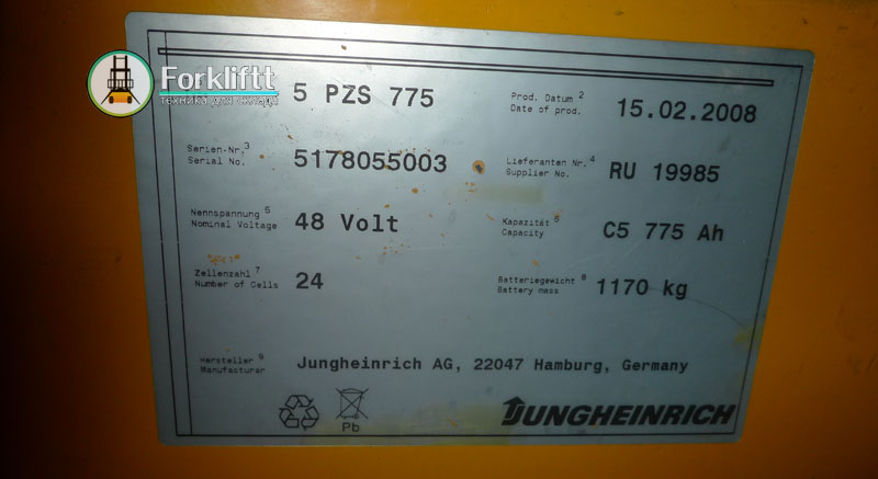 Фирменная АКБ на ричтраки Jungheinrich ETM214